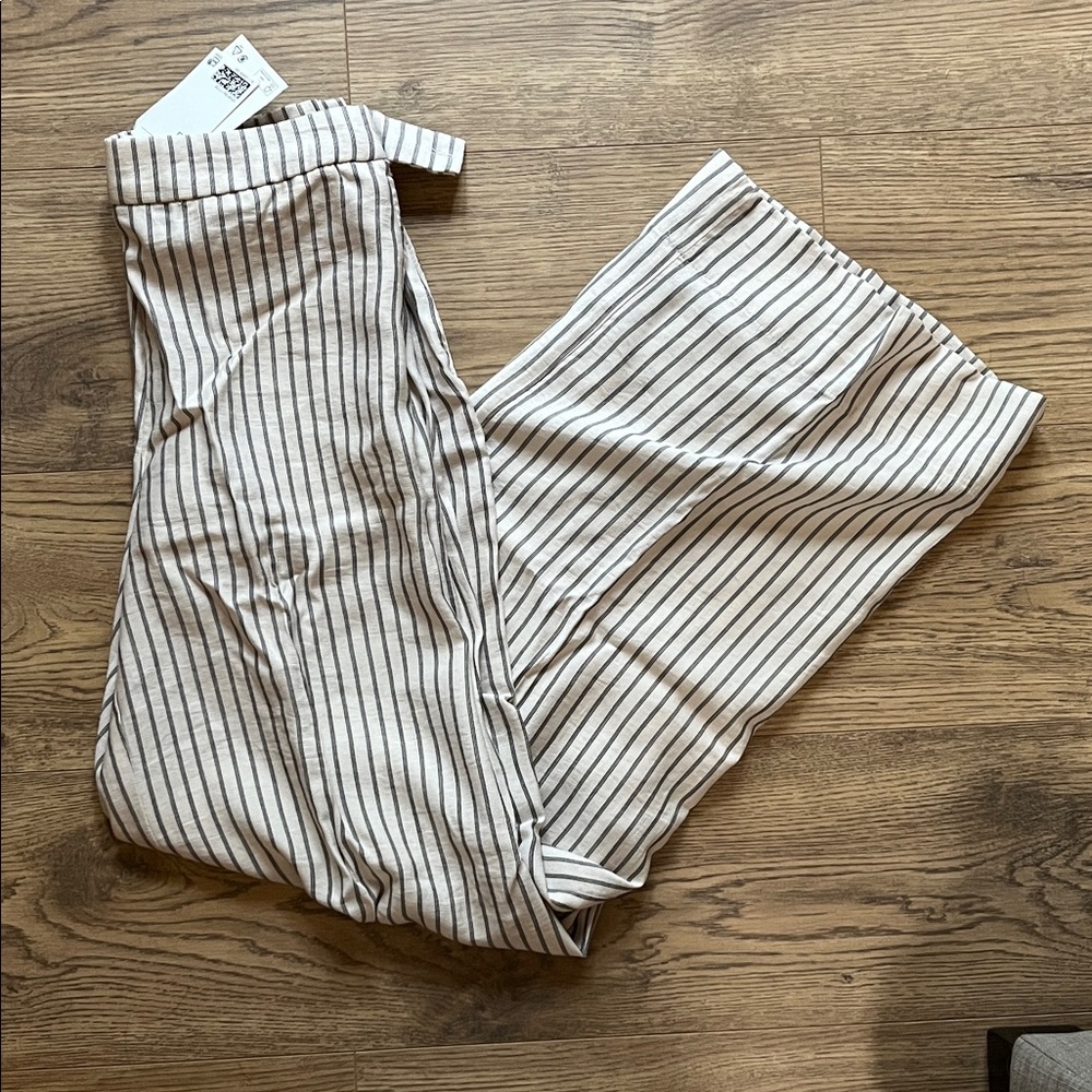 H&M Black and White Striped Wide Leg Pants